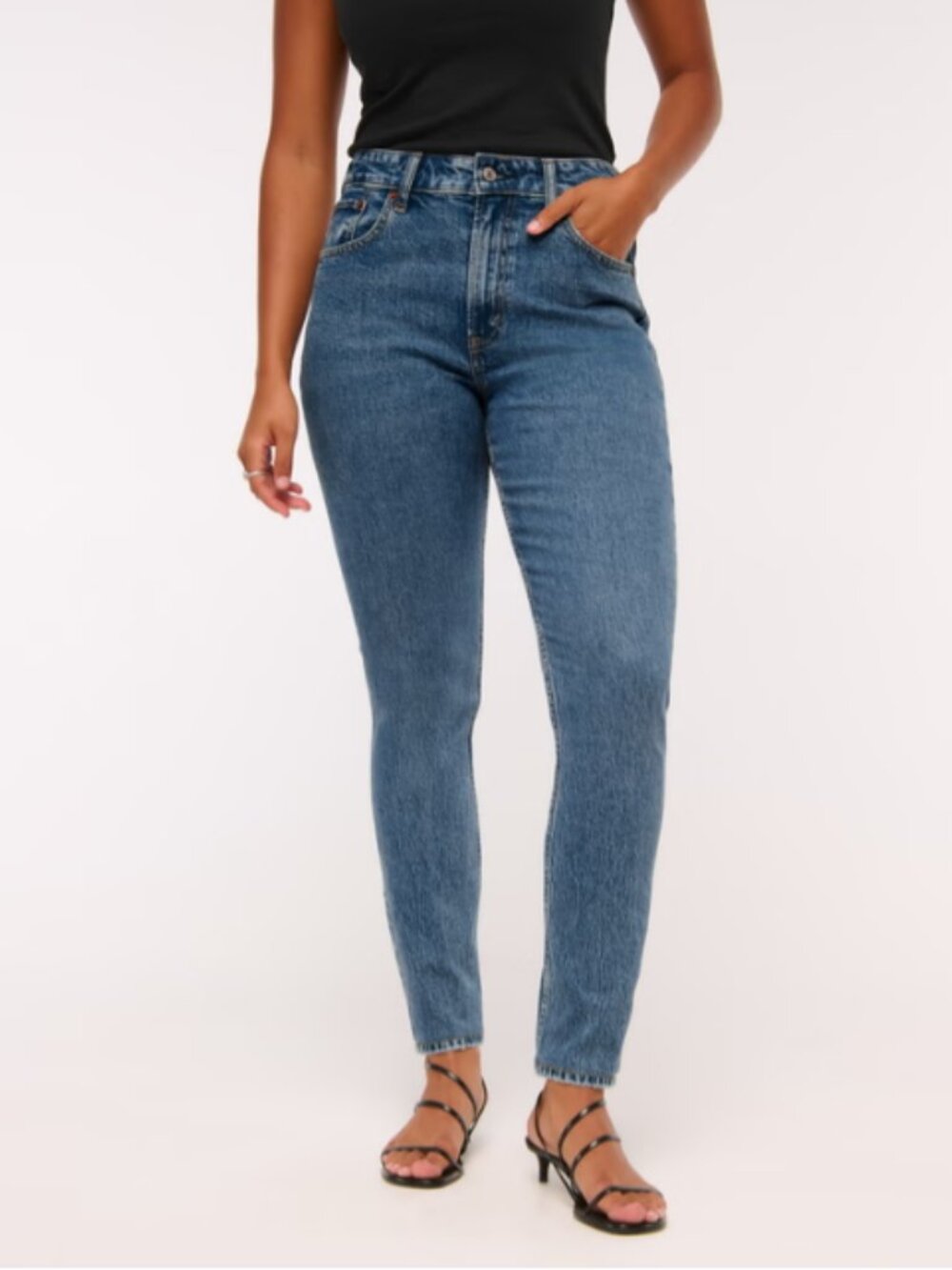 Abercrombie The Skinny High-Rise "Curve Love" Light denim